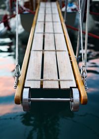 Close-up of a boat in a row