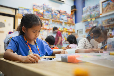 Students playing in school