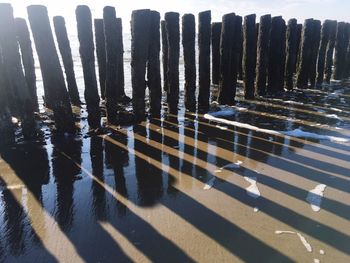 Shadow of built structure against sky