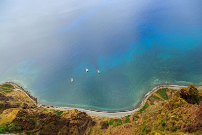 High angle view of beach