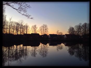 Reflection of trees in river