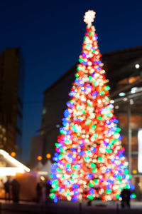 Illuminated lights at night