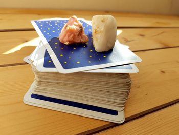 Close-up of food in plate on table