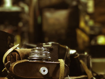 Close-up of vintage camera