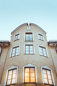 Low angle view of building against clear sky