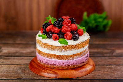 Close-up of dessert on table