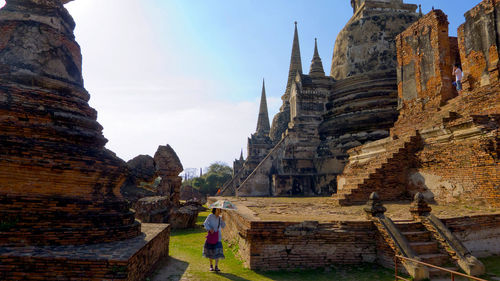 Panoramic view of old temple building against sky