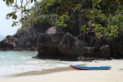 View of rocks on beach