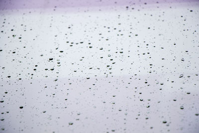 Full frame shot of wet glass window, drops on the glass