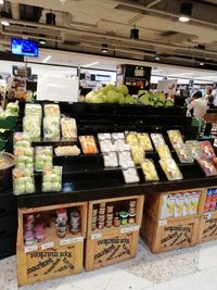 Variety of food for sale in store