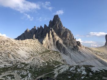 Panoramic view of rocky mountains against sky