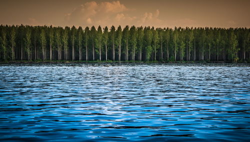 Panoramic view of lake against sky