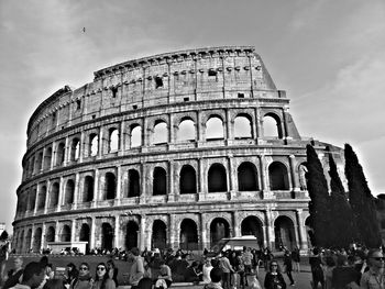 Low angle view of coliseum