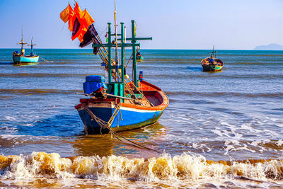 Boats in sea