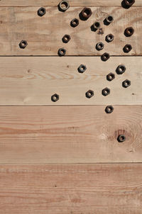 Rusty bolts on table