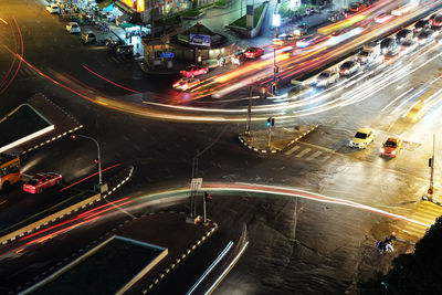 High angle view of traffic on city street
