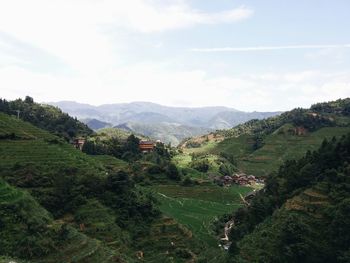 Scenic view of mountains against sky