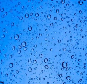 Full frame shot of water drops on window