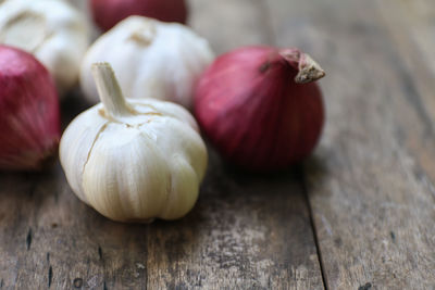 Close-up of pumpkins on table