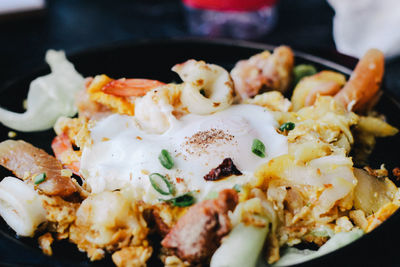 Close-up of food served in plate