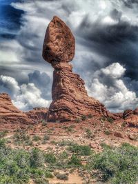 Scenic view of landscape against cloudy sky