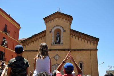 Low angle view of cathedral against blue sky