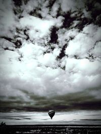 Low angle view of hot air balloon against sky