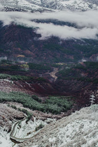 High angle view of landscape against sky