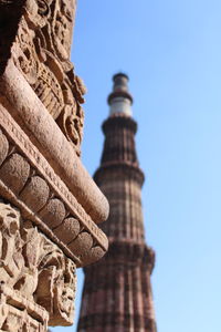 Low angle view of historical building against clear sky