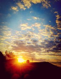 Silhouette of landscape at sunset