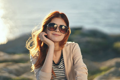 Portrait of smiling young woman