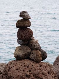 Stack of stones on beach