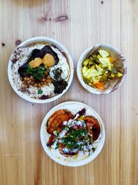 High angle view of food on table