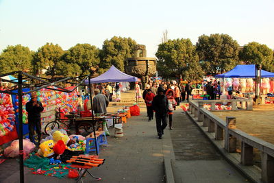 View of people standing on railing