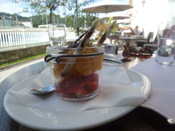 Close-up of drink on table