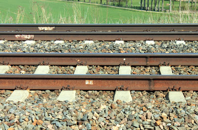 High angle view of railroad track