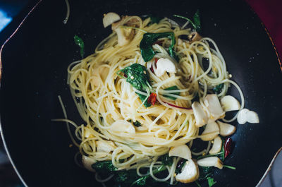 Close-up of noodles in bowl