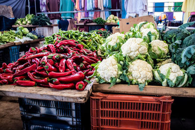 Close-up of vegetables for sale at market stall