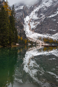 Scenic view of lake amidst trees