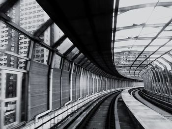 Railroad tracks in tunnel