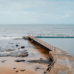 Pier over sea against sky