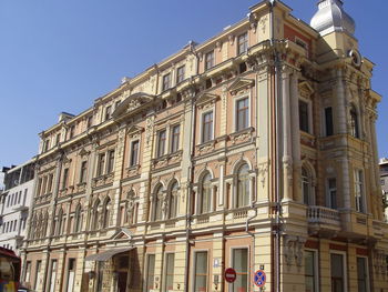 Low angle view of building against clear sky