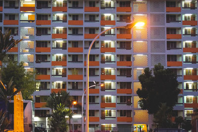 View of illuminated building at night