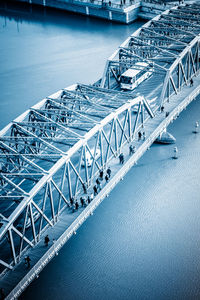 High angle view of bridge over river