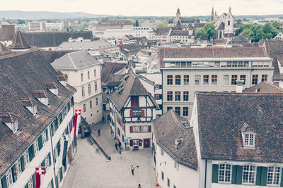 High angle view of town