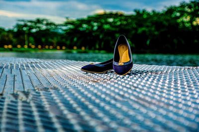 Close-up of shoes on floor