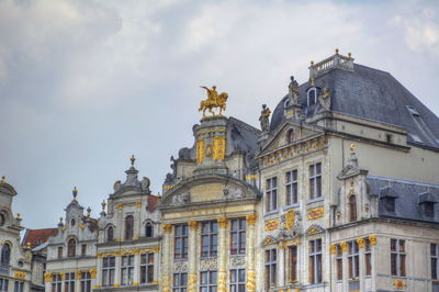 Low angle view of buildings against sky