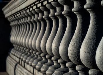 Close-up of baluster in church