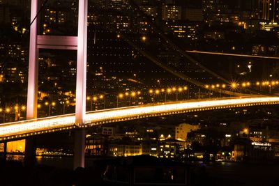 Illuminated cityscape at night