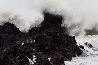 Rock formation in sea